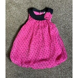 Baby Essentials Hot‎ Pink & Black Bubble Dress Size 6-9 Months